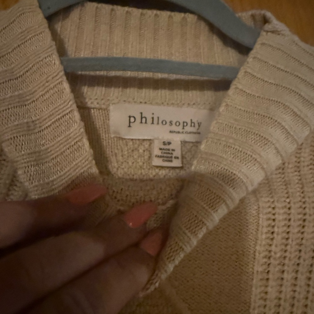 Philosophy Cream Textured Knit Sweater - Picture 3 of 5